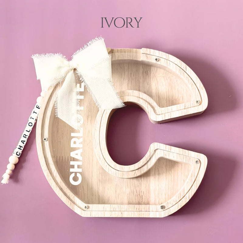 Personalized Letter Piggy Bank For Kids Keychain Letter Keepsake For Baby Girl