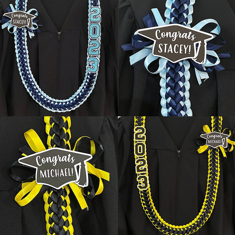 Graduation Leis - Double Braided Ribbon Lei