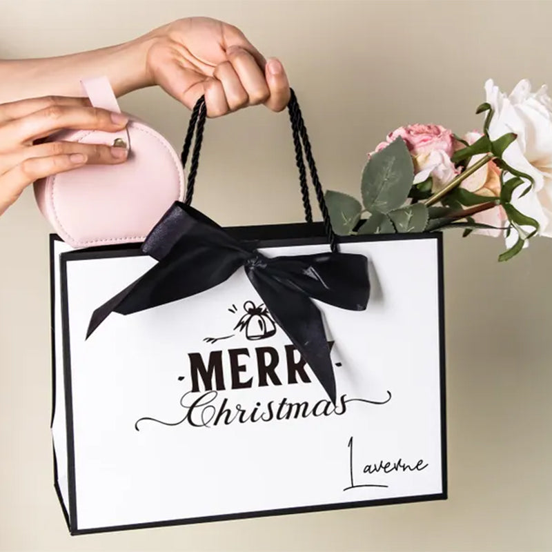 Custom 2025 Christmas Gift Bags, Personalized Women Xmas Gift Bags