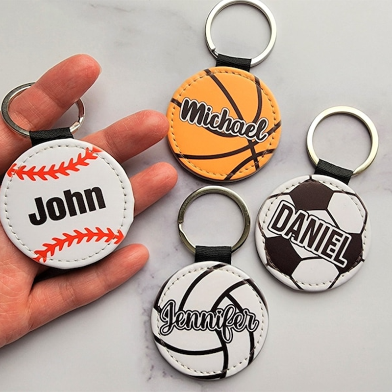 Personalized Custom Name Sports Key Chain, Sports Team Number Key Chain