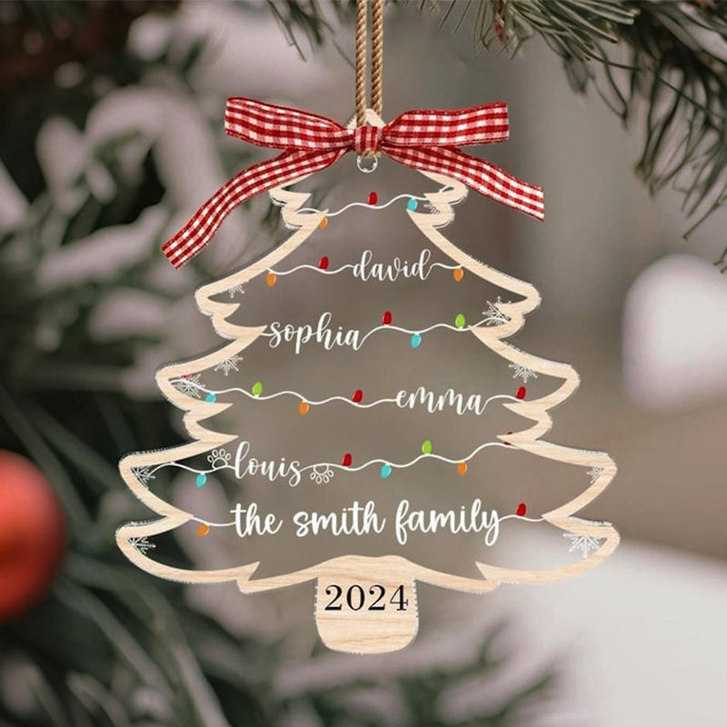 Personalized Family Tree Ornament, Family Christmas Ornaments