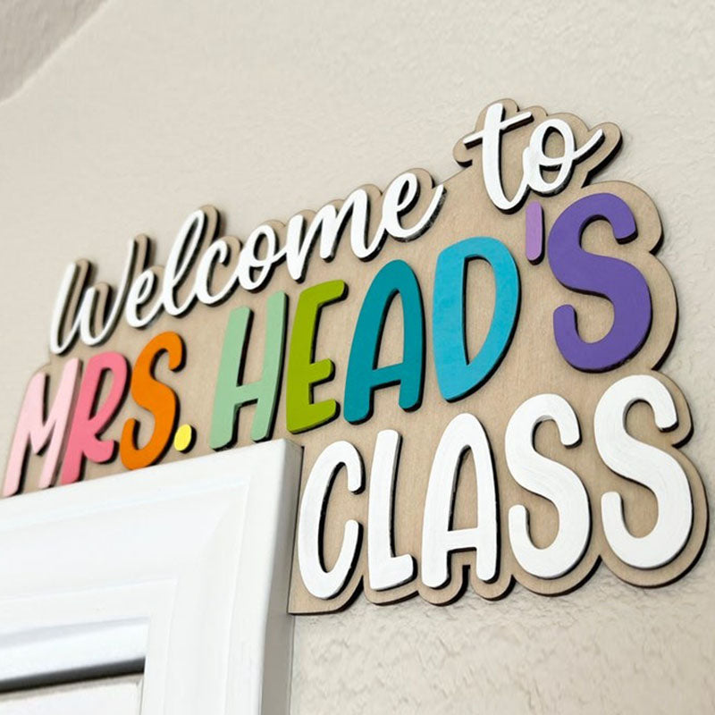 Custom Teacher Gift, Personalized Name Doorframe Corner Sign
