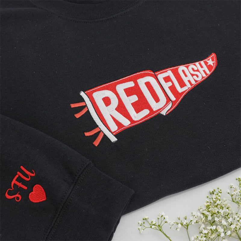 Custom Embroidered Game Day Shirt - Pennant Flag Embroidered Hoodie