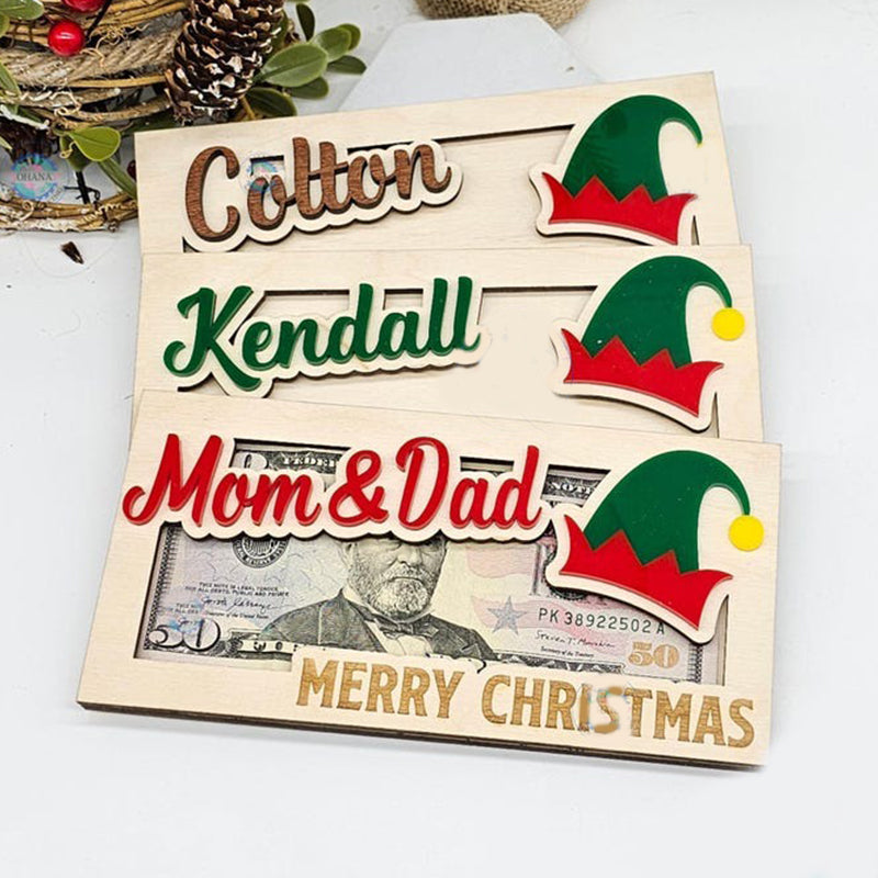 Personalized Christmas Money Holder, Stocking Stuffer