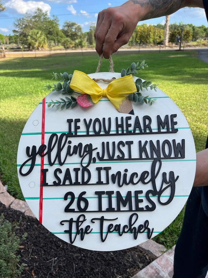 Teacher door hanger Teacher Gift