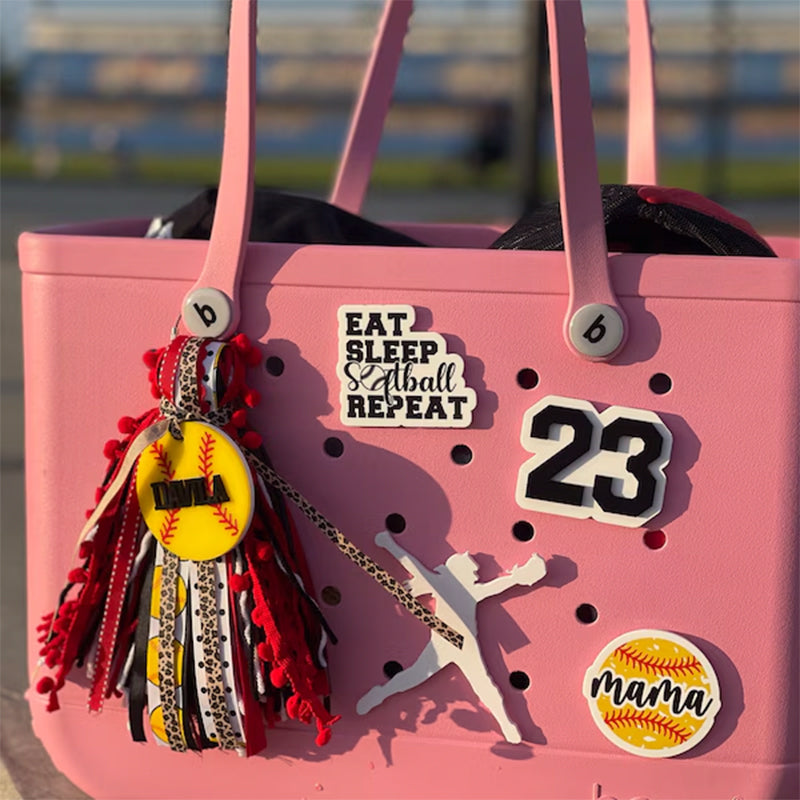 Softball Baseball bag tag, bag charm