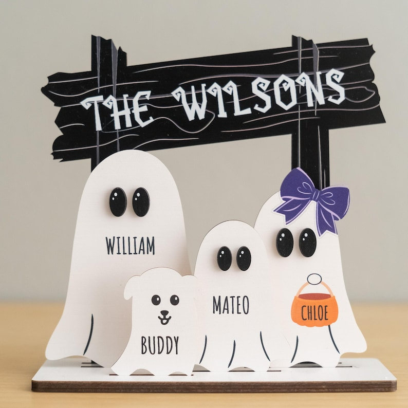 Custom Halloween Ghost Family Sign