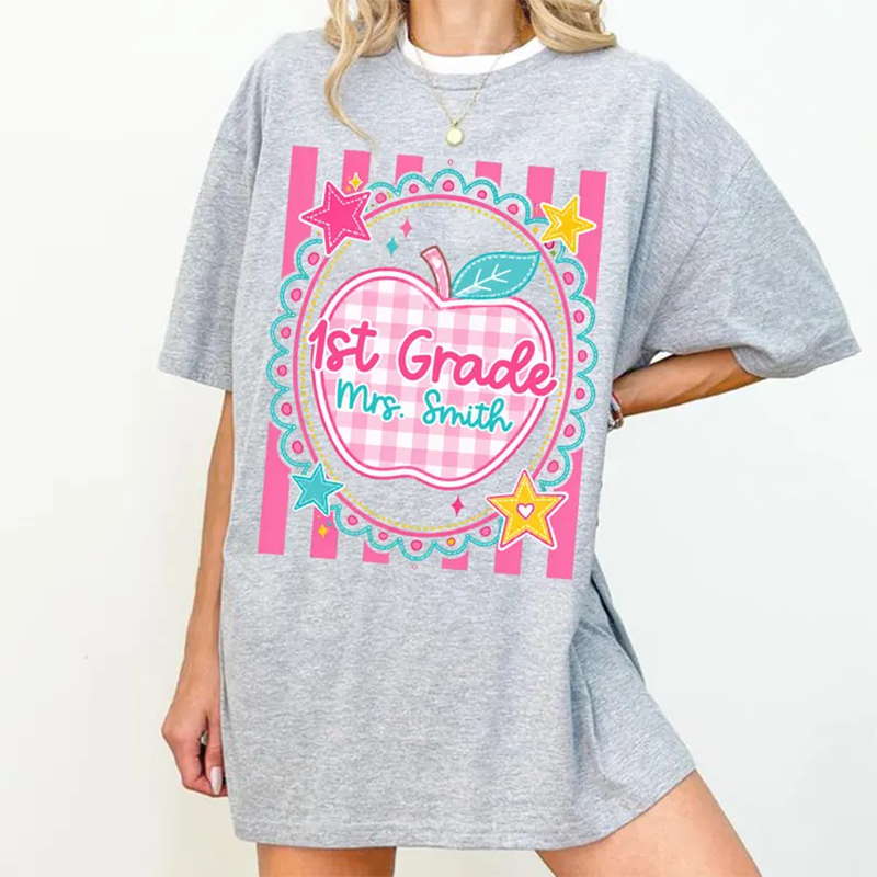 Comfort Colors Preppy Teacher Shirt, Trendy Stripes Back To School Shirt