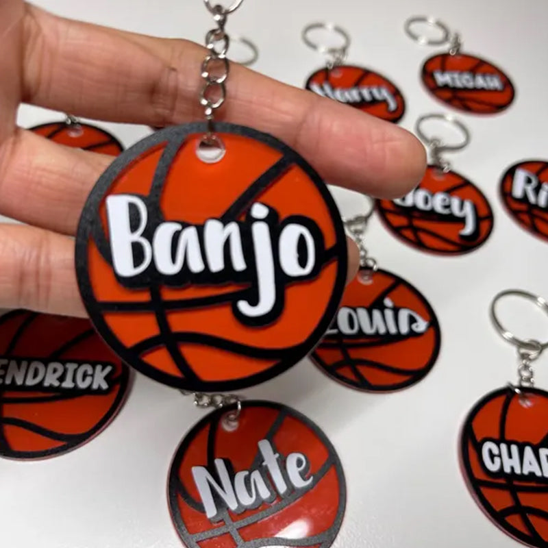 Personalised Basketball keyrings