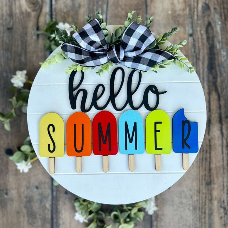Summer Front Door Decor Hello Summer Summer Door Hanger