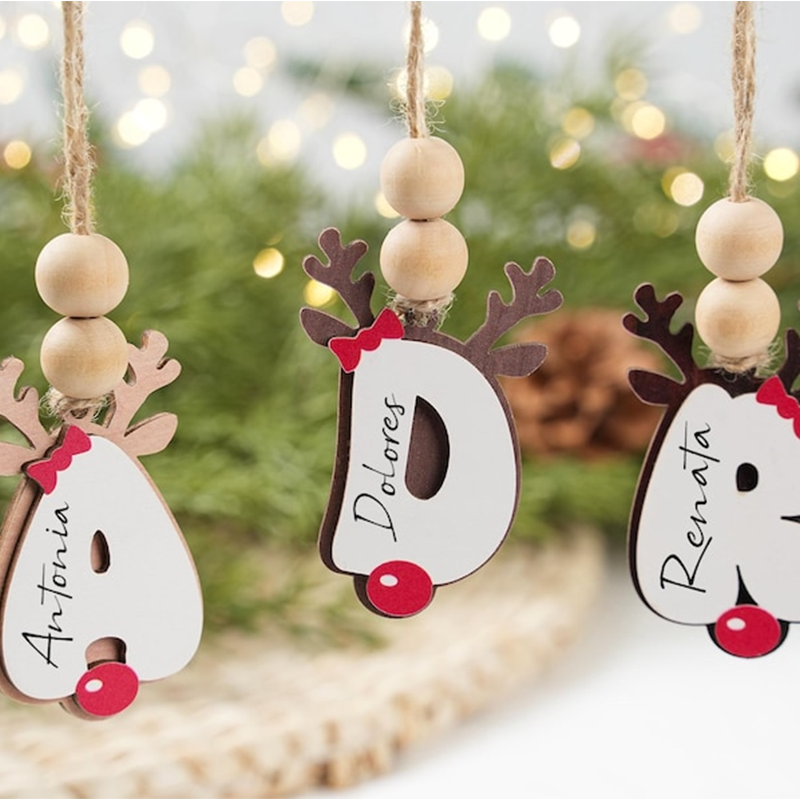 Personalized Christmas Name Ornaments, Initial Ornament 2025