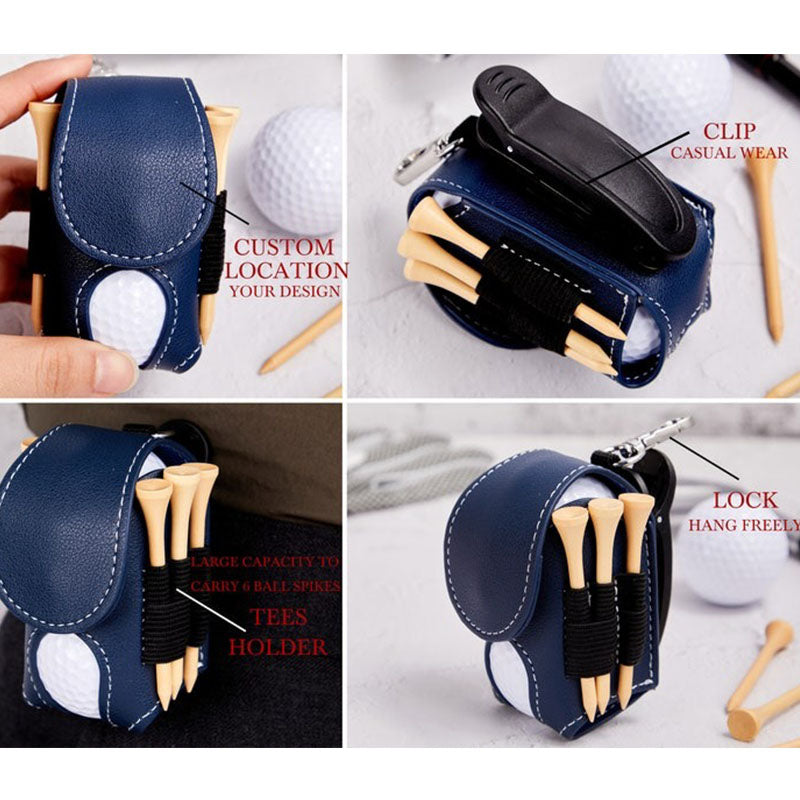 Personalized Golf Ball Bag-Golf Gifts for Him-Golf Ball and Tees Holder