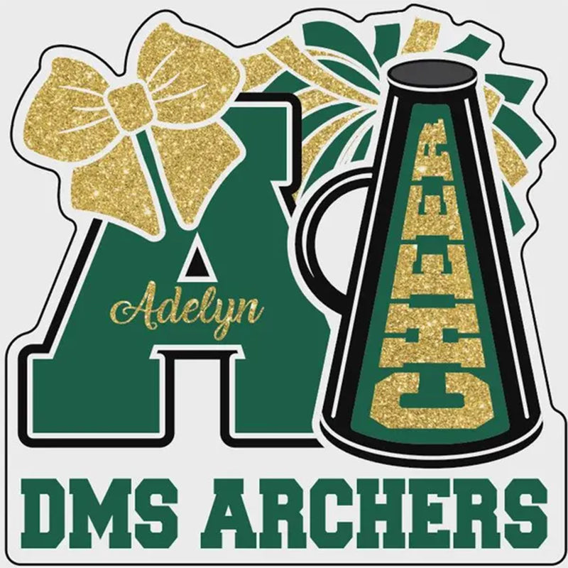Football Yard Sign Personalized Cheer Squad Sign, Customize Name & Initial, School Colors