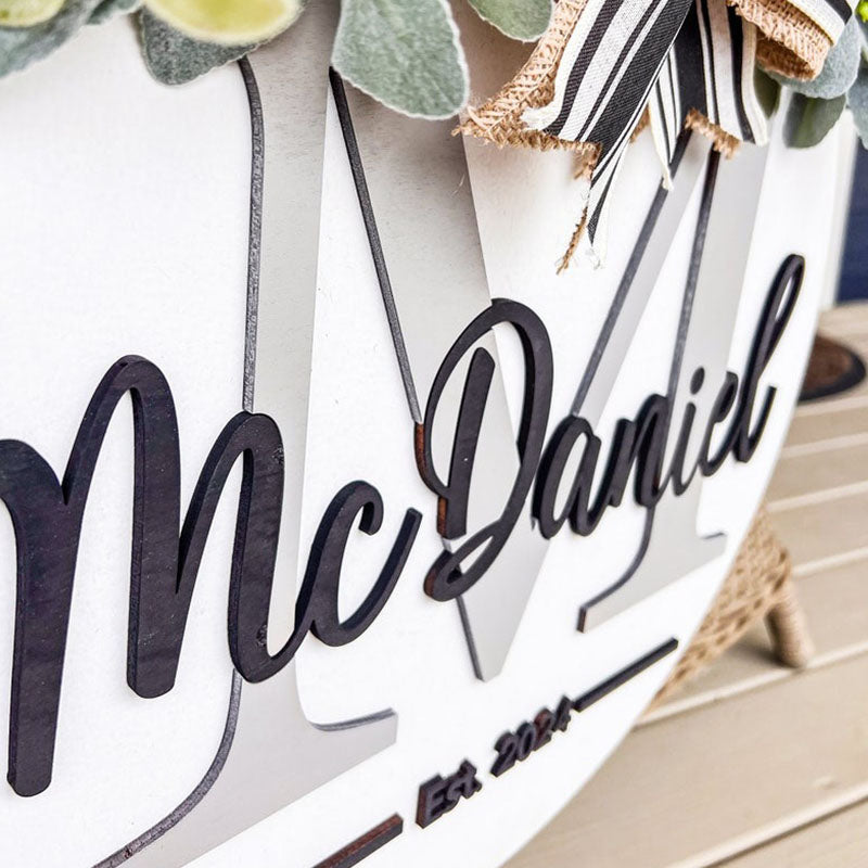 Personalized Door Hanger Front Door Decor