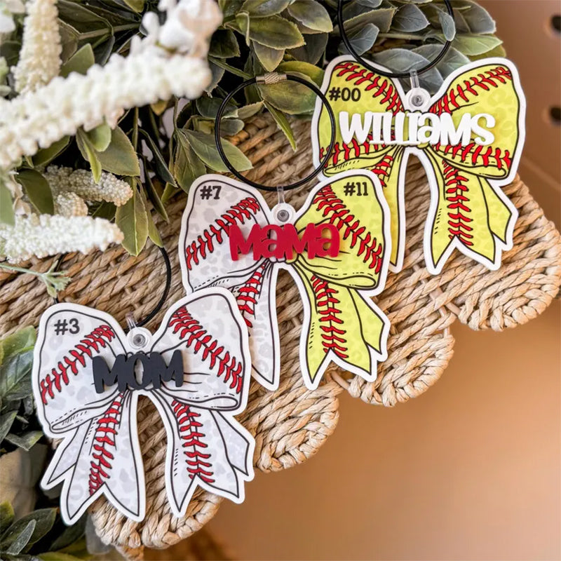 Softball Baseball Bogg Bag Tag, Softball Mom Bag Tassel and Charm
