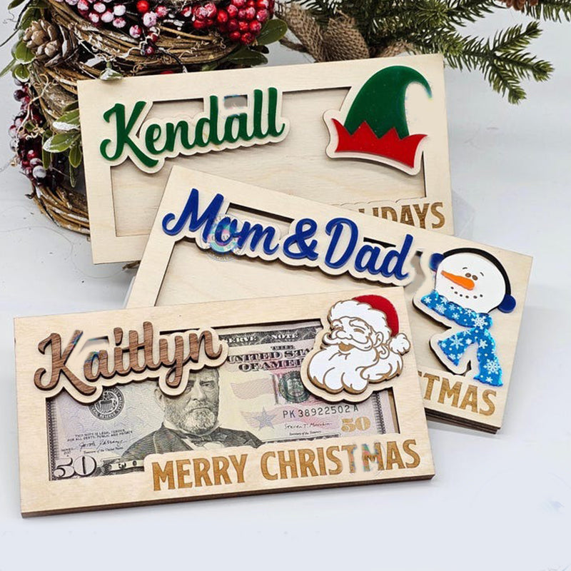 Personalized Christmas Money Holder, Stocking Stuffer