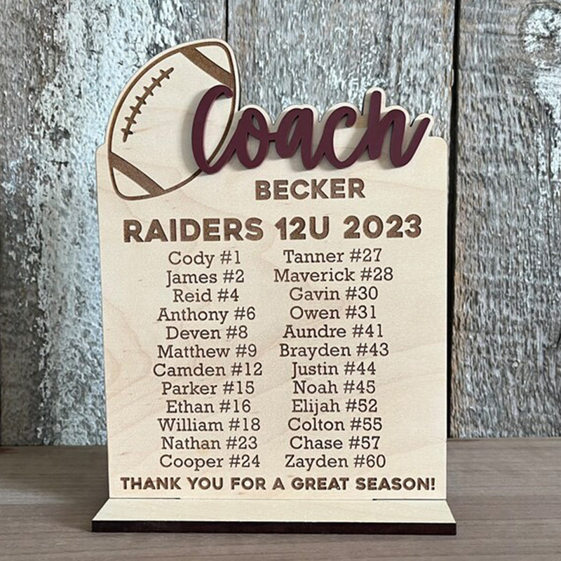 End of Season Coaches Gift, Personalized Coaches Plaque