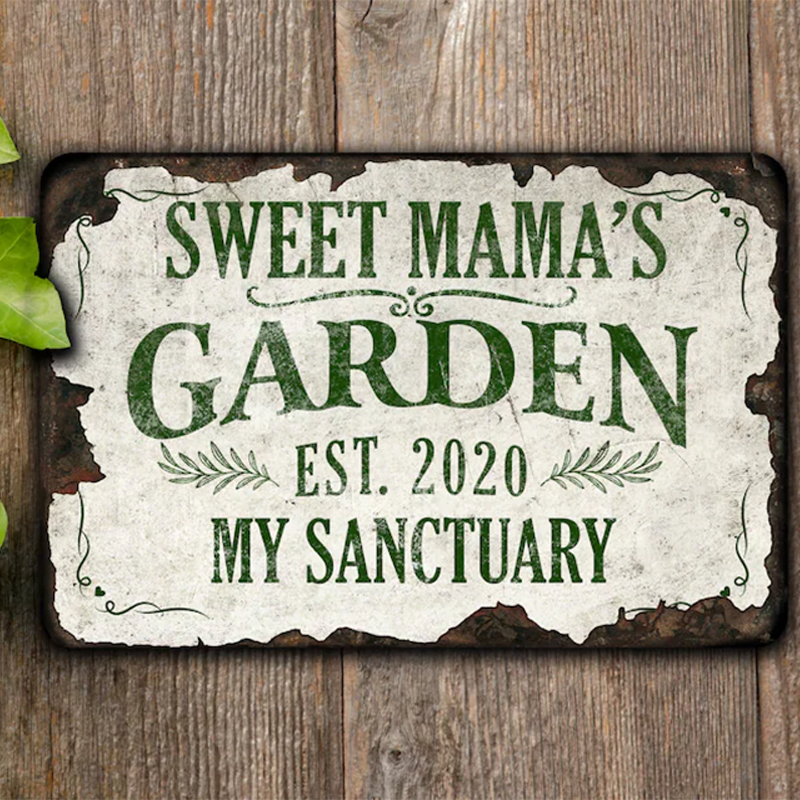 Custom Metal Garden Sign: Rustic Personalized Outdoor Decor