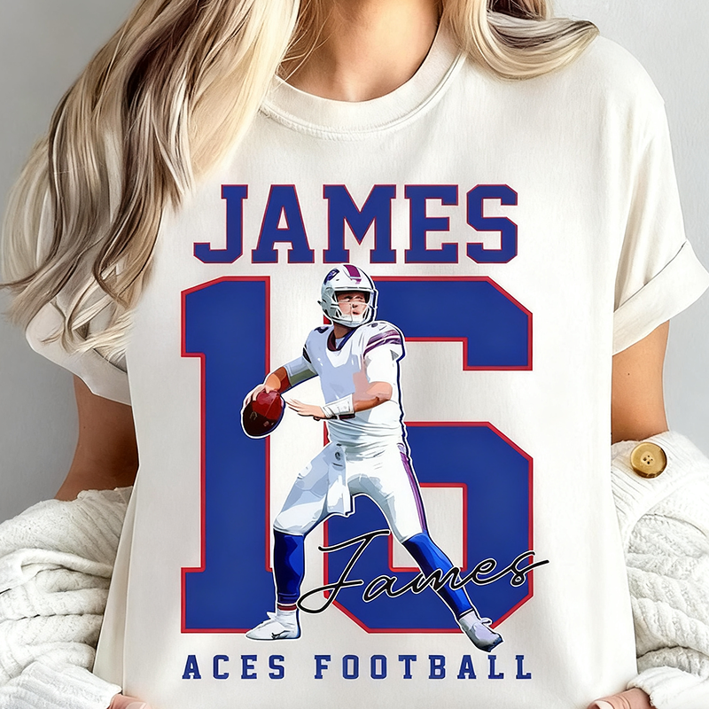 Custom Name and Number Football Player Shirt