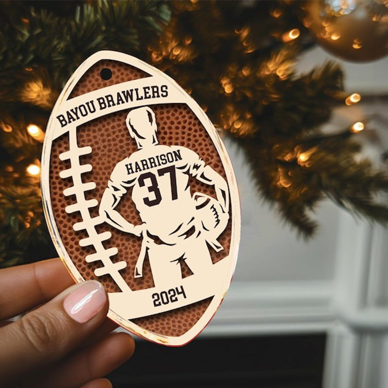 American Football Player Ornament, Football Fan Gift