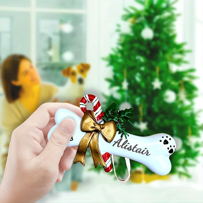 Customizable Resin Bone Ornament - Personalized Name
