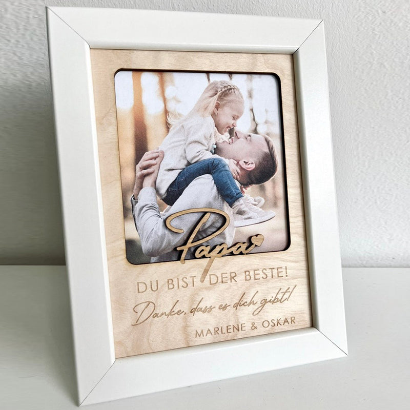 Birthday gift for dad - You're the best! Wooden picture with personalized engraving