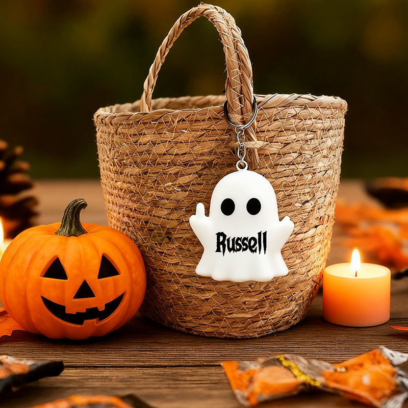 Boo Basket Tag, Halloween Name Tags Keychain