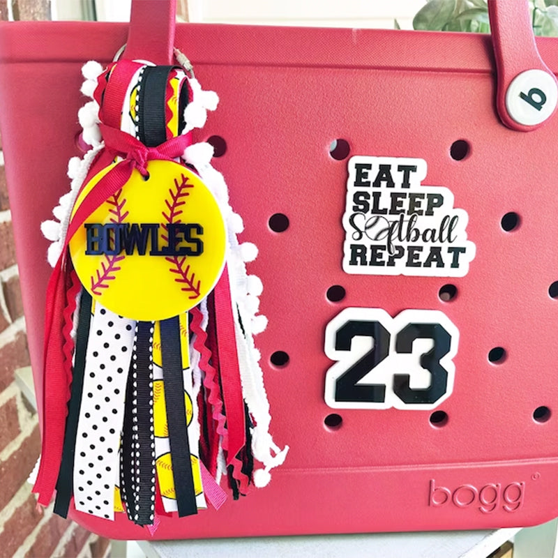 Softball Baseball bag tag, bag charm