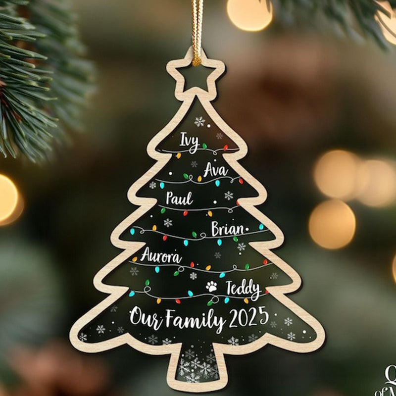 Personalized Family Tree Ornament, Family Christmas Ornaments