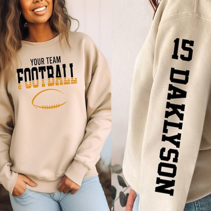Customized Football Sweatshirt, Your Name Football Sweatshirt Hoodie