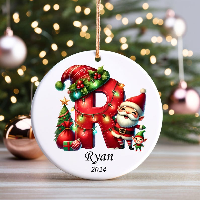 Personalized initial ornament, Custom Letter ornament