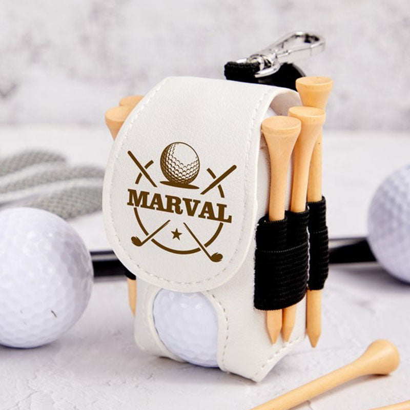 Personalized Golf Ball Bag-Golf Gifts for Him-Golf Ball and Tees Holder
