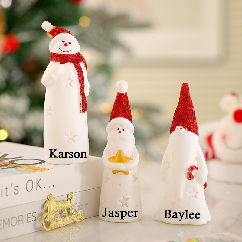 Personalized Snowman LED Ornament Custom Name Christmas