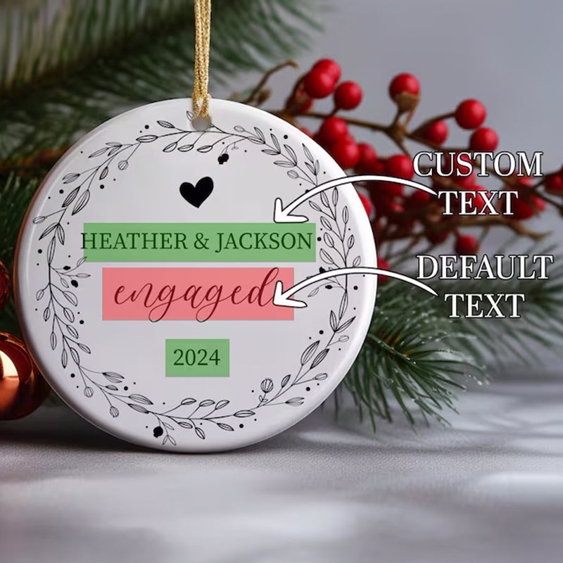 Personalized Engaged Ornament, Engagement Gift Ornament