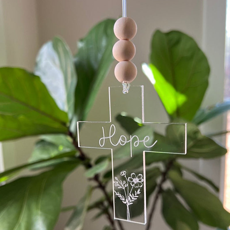 Car charm car accessories rearview mirror decor cross car charm customize Jesus inspirational drive safe
