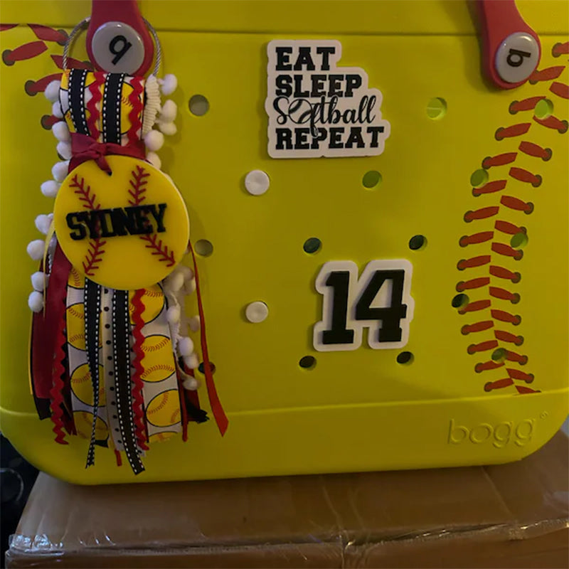 Softball Baseball bag tag, bag charm