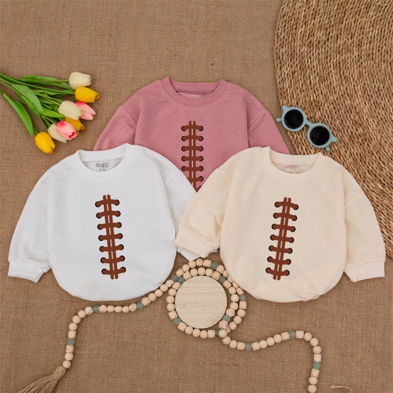 Personalized Football Baby Romper, Custom Name and Number Game Day