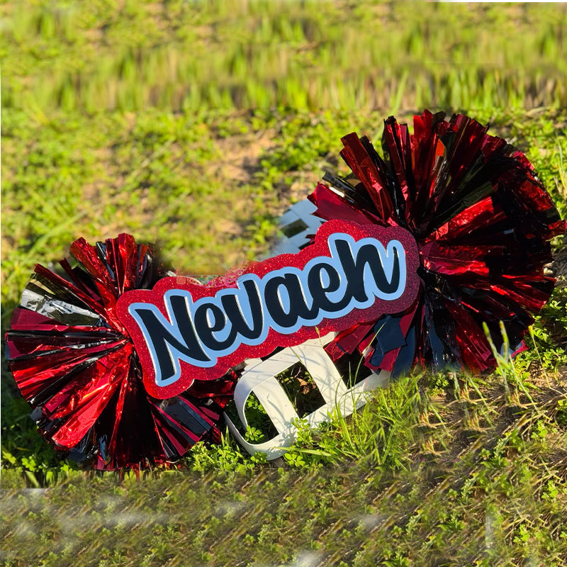 Cheer Stick with Poms for Volley /Soccer /Cheer /Baseball / Football /Cheer | Fans Custom Spirit Accessory