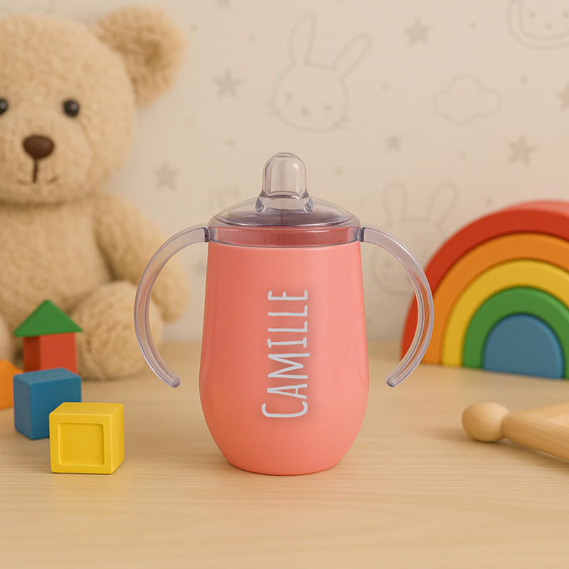 Personalized Sippy Cup, Stainless Steel Toddler Cup
