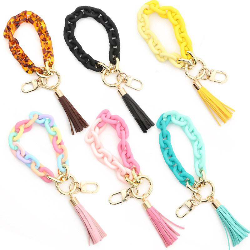 Personalized Chunky Chain Link Wristlet Keychain