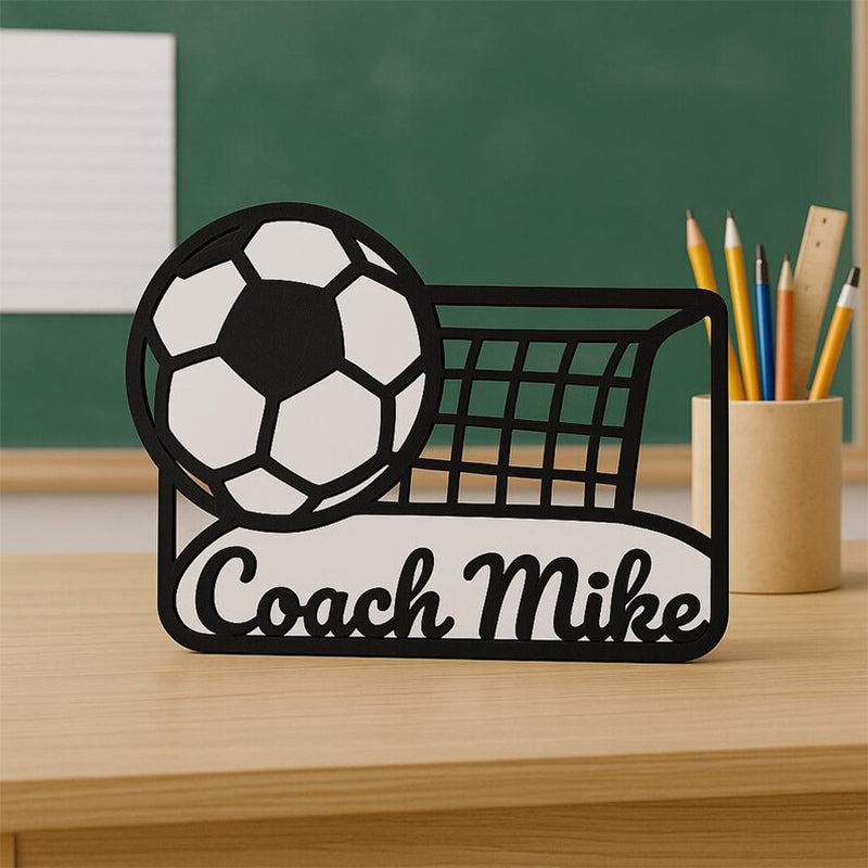 Personalized Soccer Coach Gift | 3D Printed Name Sign for Coach