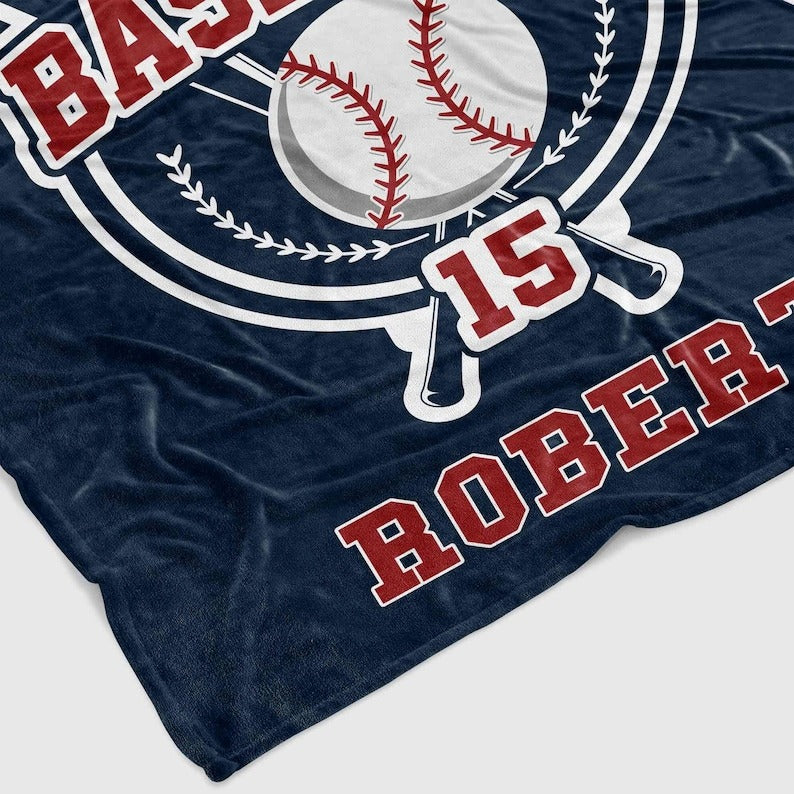 Personalized Baseball Blanket, Baseball Blanket