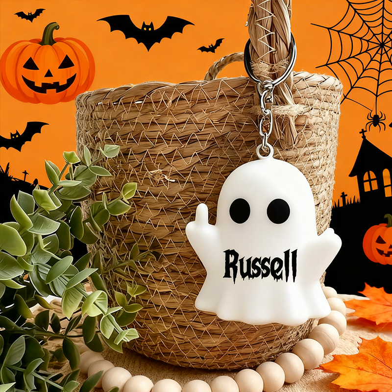 Boo Basket Tag, Halloween Name Tags Keychain