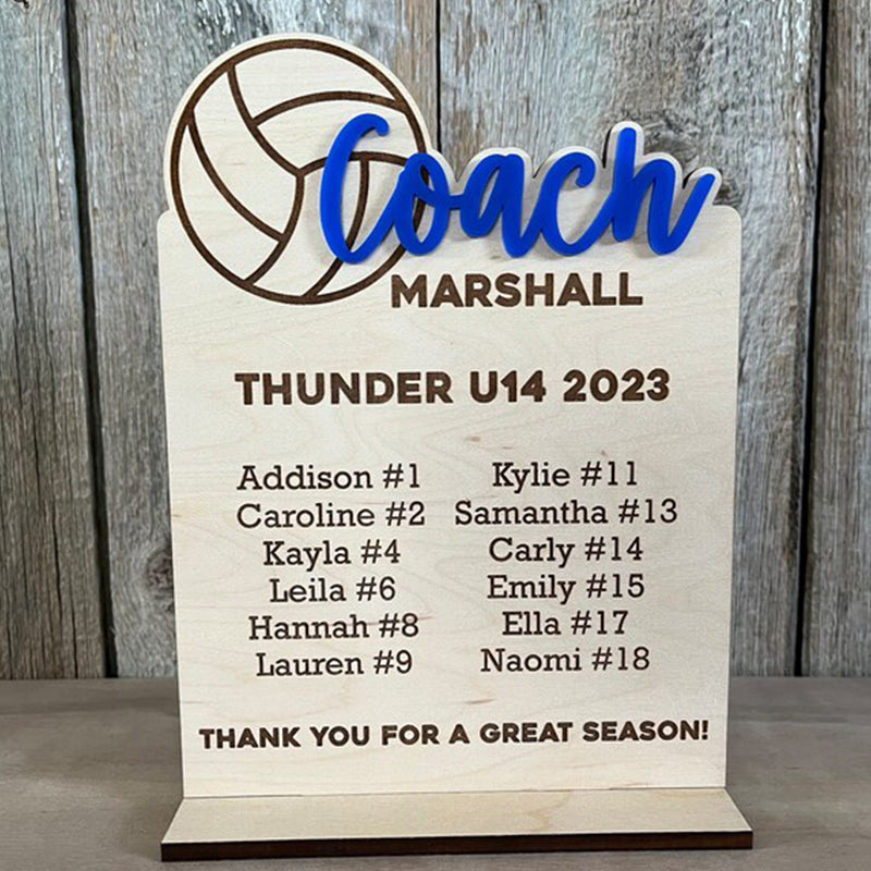 End of Season Coaches Gift, Personalized Coaches Plaque
