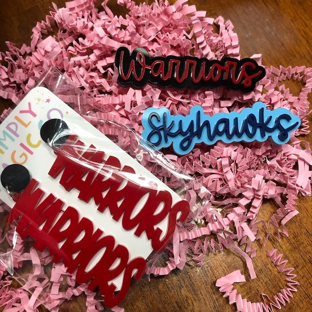 Acrylic Hair Clip || School Spirit Clip || Personalized hair clip || Back to school clip