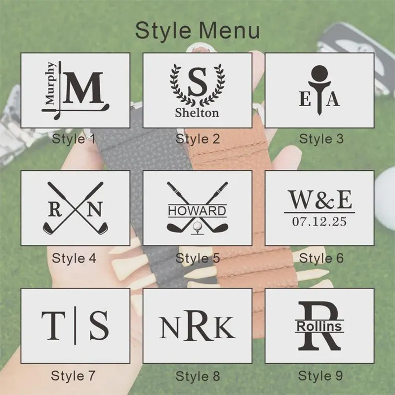 Golf Bag Tag Personalized Golf Tees,Leather Golf Tee Holder