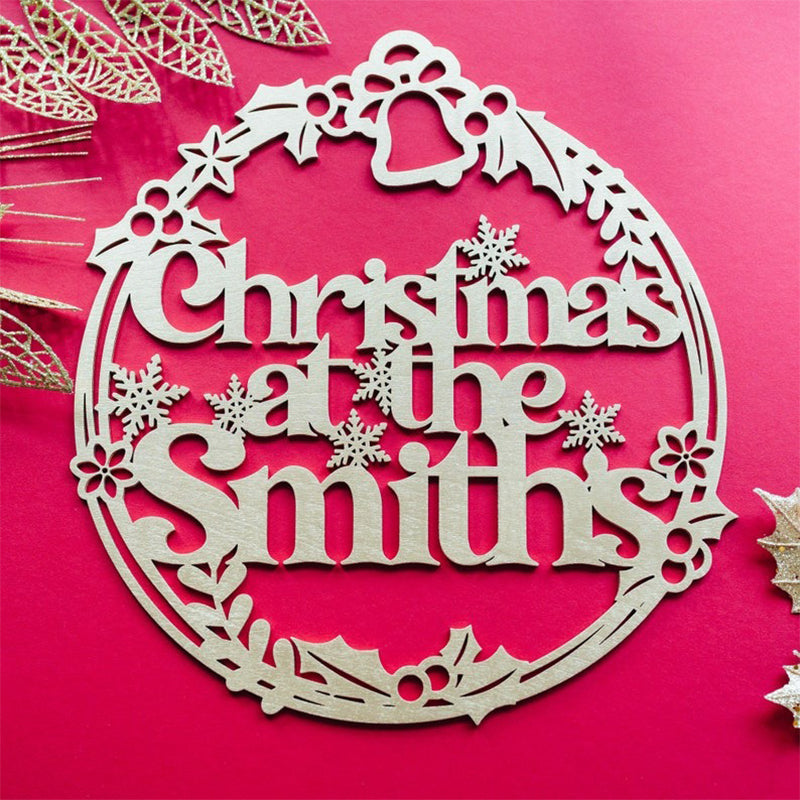 Personalised Christmas Wreath Sign