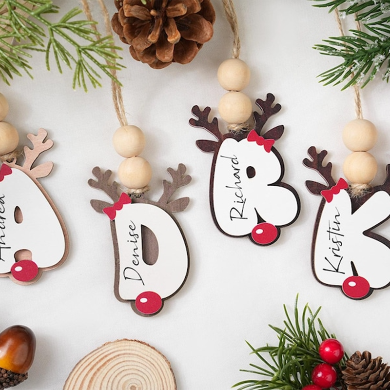 Personalized Christmas Name Ornaments, Initial Ornament 2025