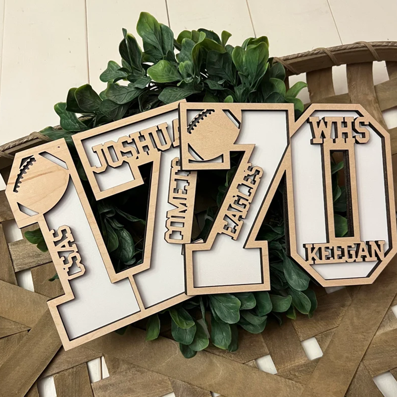 Senior Football Gift. Senior Night Gift. Jersey Number Sign. Graduation gift