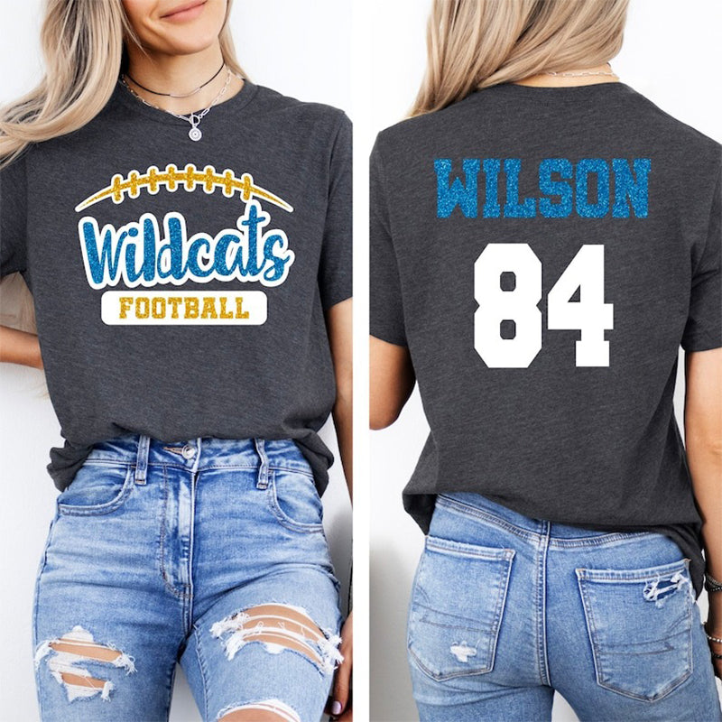 Custom Glitter Football Mascot Shirt, Personalized Football Team Shirt